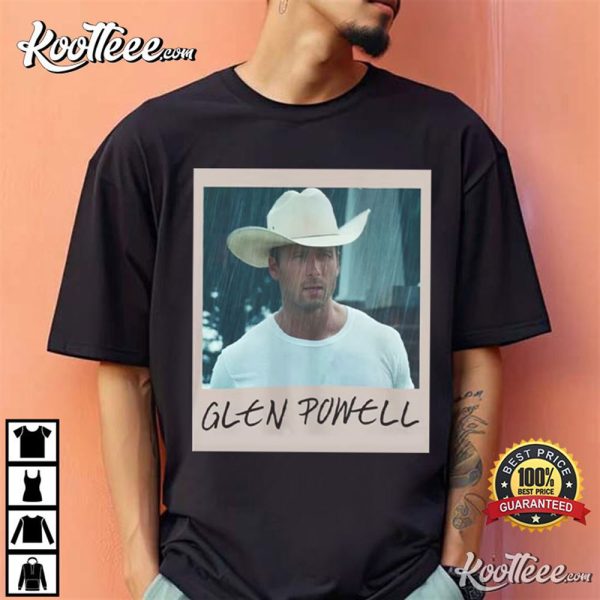 Glen Powell Cowboy Retro Photo T-Shirt