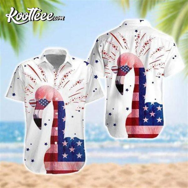 4th of July Flamingo Patriotic Hawaiian Shirt