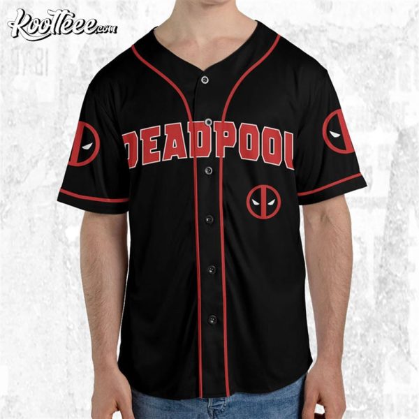 Personalize Deadpool Black Red Baseball Jersey