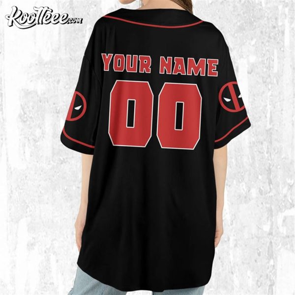 Personalize Deadpool Black Red Baseball Jersey