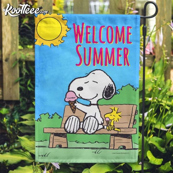 Peanuts Welcome Summer Snoopy And Woodstock Flag