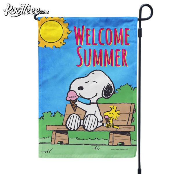 Peanuts Welcome Summer Snoopy And Woodstock Flag