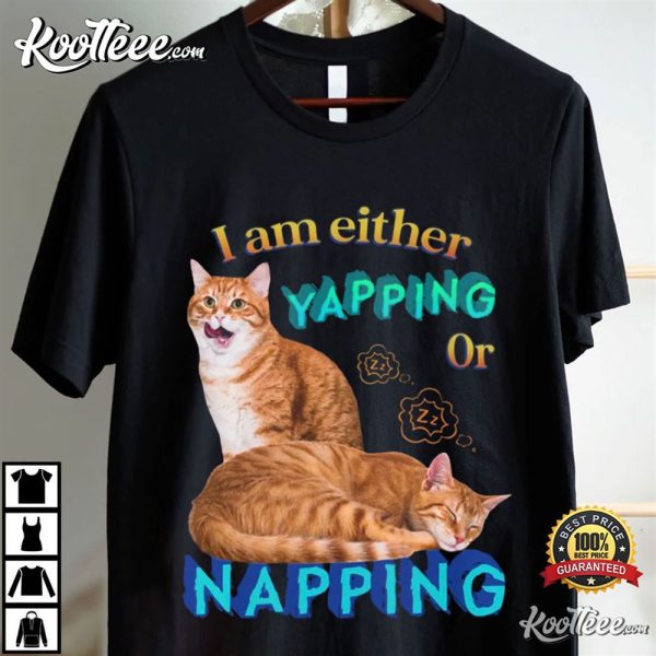 I Am Either Yapping Or Napping Cat Meme T-Shirt