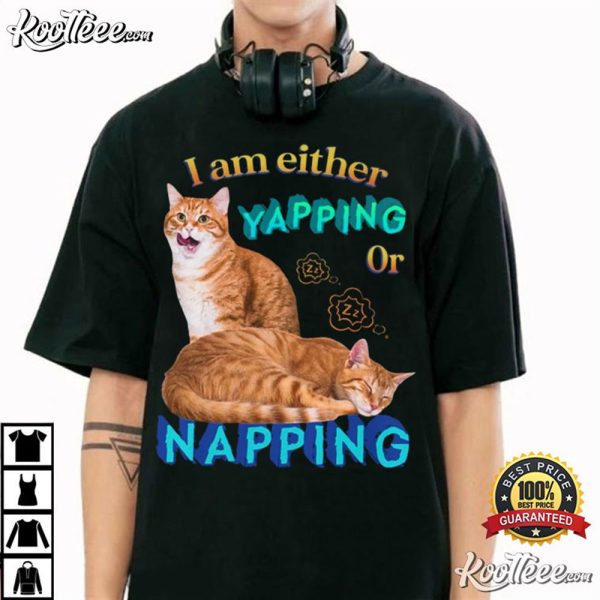 I Am Either Yapping Or Napping Cat Meme T-Shirt