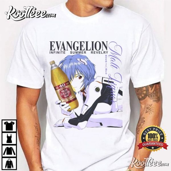 Evangelion Rei Ayanami 90s Anime Olde English 40 T-Shirt