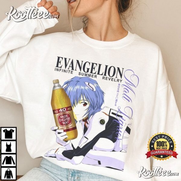 Evangelion Rei Ayanami 90s Anime Olde English 40 T-Shirt