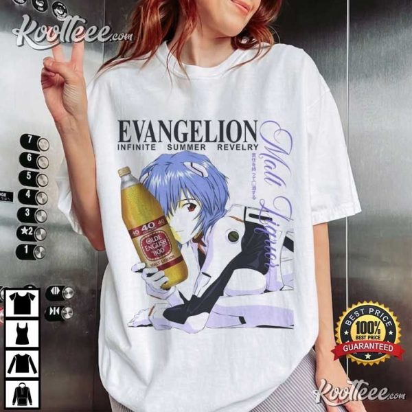 Evangelion Rei Ayanami 90s Anime Olde English 40 T-Shirt