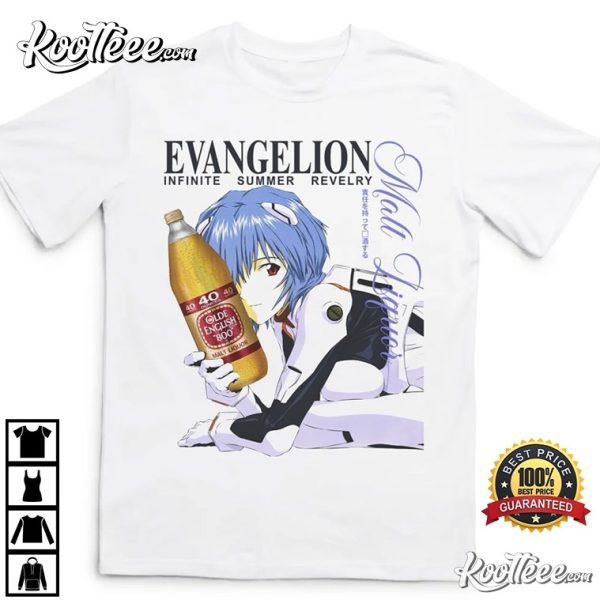 Evangelion Rei Ayanami 90s Anime Olde English 40 T-Shirt