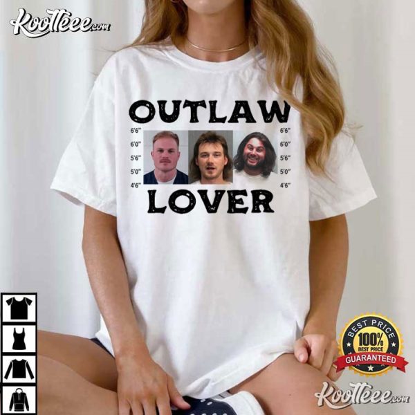 Outlaw Lover Morgan Wallen Zach Bryan Koe Wetzel Mugshot T-Shirt