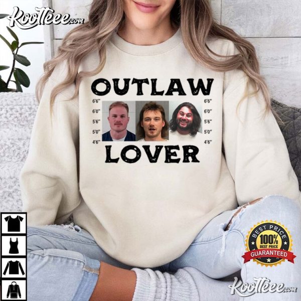 Outlaw Lover Morgan Wallen Zach Bryan Koe Wetzel Mugshot T-Shirt