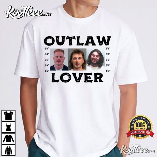 Outlaw Lover Morgan Wallen Zach Bryan Koe Wetzel Mugshot T-Shirt