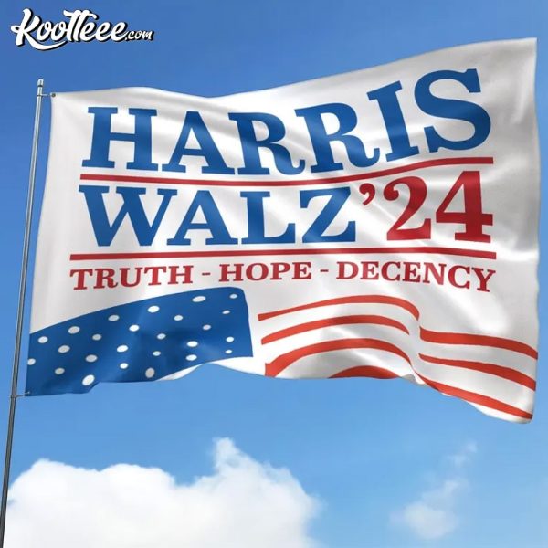 Harris Walz 2024 Truth Hope Decency Flag