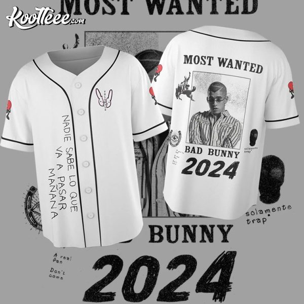 Bad Bunny Most Wanted Tour 2024 Baseball Jersey