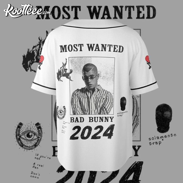 Bad Bunny Most Wanted Tour 2024 Baseball Jersey