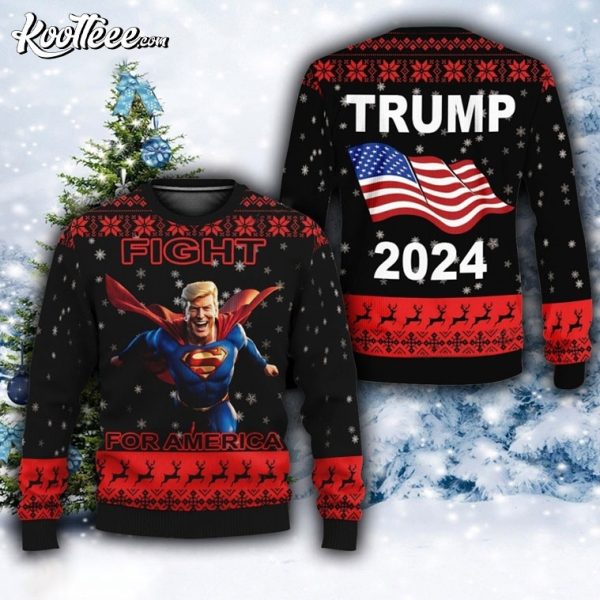 Superman Donald Trump 2024 Christmas Ugly Sweater