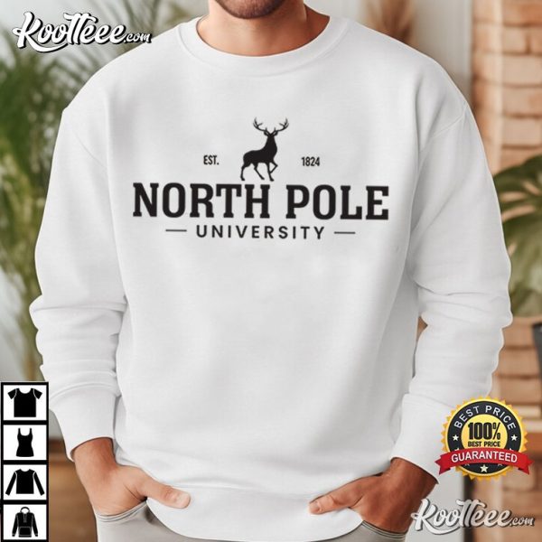 North Pole University Holiday Christmas T-Shirt