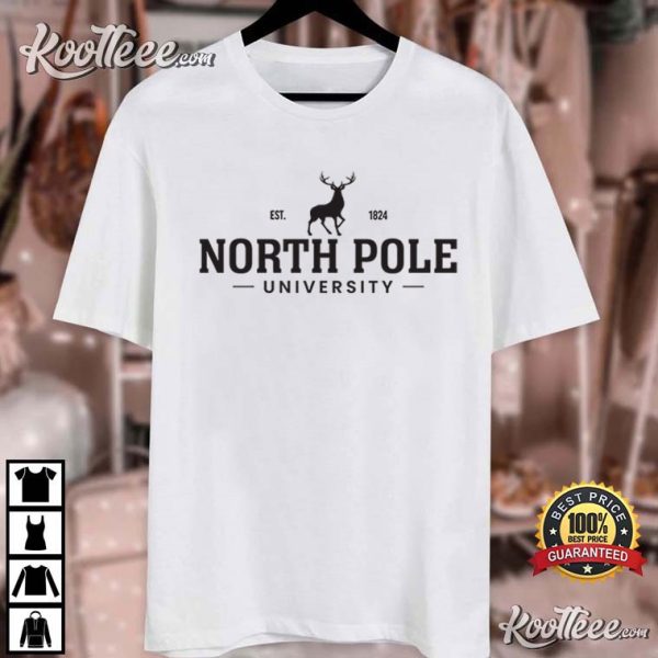 North Pole University Holiday Christmas T-Shirt