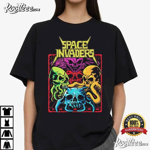 Skull Cthulhu Space Invaders T-Shirt