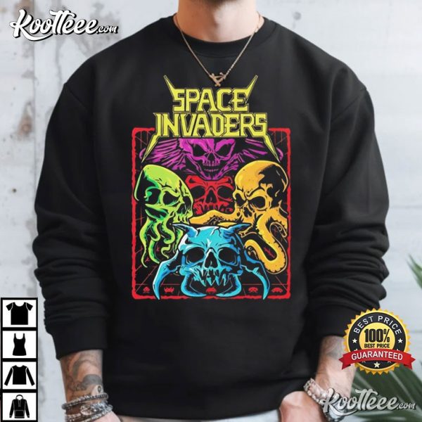 Skull Cthulhu Space Invaders T-Shirt