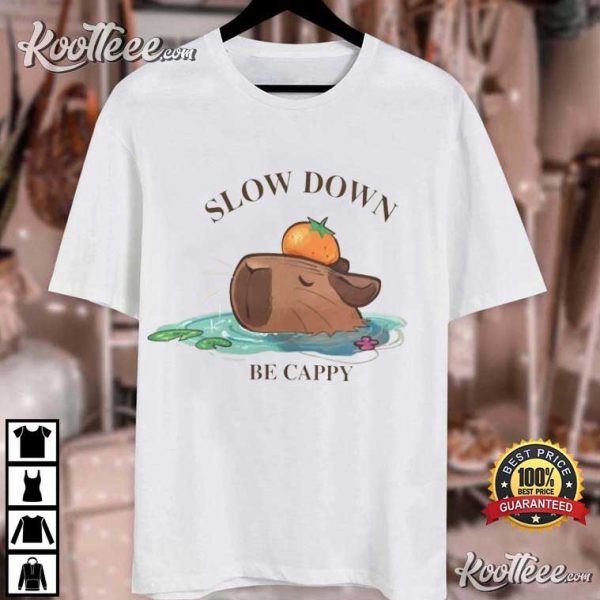 Slow Down Be Cappy Capybara Vibes T-Shirt