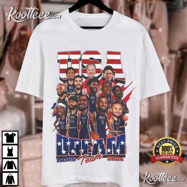 USA Olympic Basketball Dream Team 2024 Championship T-Shirt