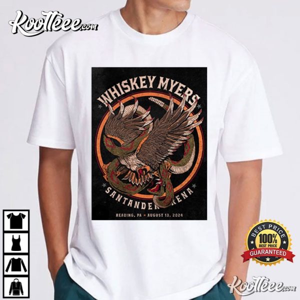 Whiskey Myers Reading Aug 13 2024 PA Santander Arena T-Shirt