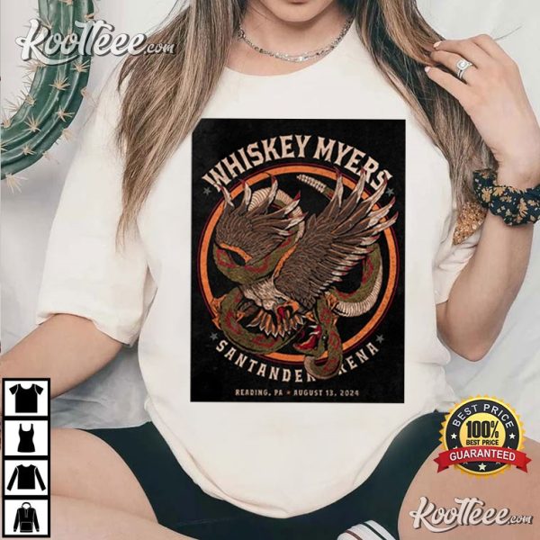 Whiskey Myers Reading Aug 13 2024 PA Santander Arena T-Shirt