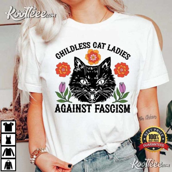 Childless Cat Ladies Against Fascism Kamala Harris T-Shirt