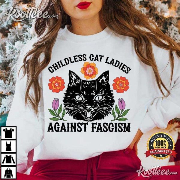 Childless Cat Ladies Against Fascism Kamala Harris T-Shirt