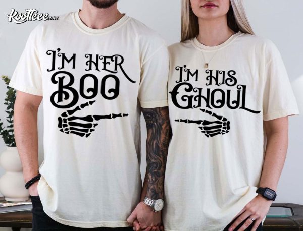 His And Her Halloween I’m Her Boo And I’m His Ghoul Couple Shirts