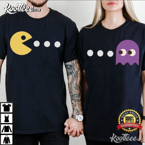 Pacman Couples Halloween Matching Couple Shirts