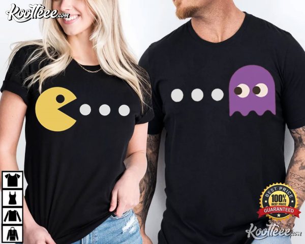 Pacman Couples Halloween Matching Couple Shirts