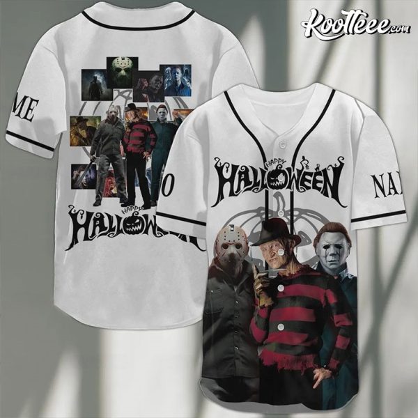 Halloween Horror Movie Characters Custom Baseball Jersey