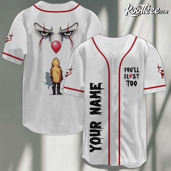 Pennywise You’ll Float Too It Movie Custom Baseball Jersey