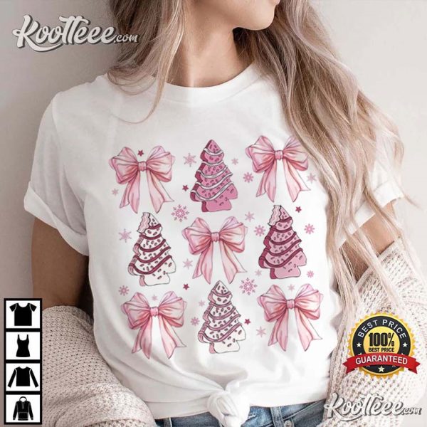 Coquette Pink Bow Christmas Tree T-Shirt