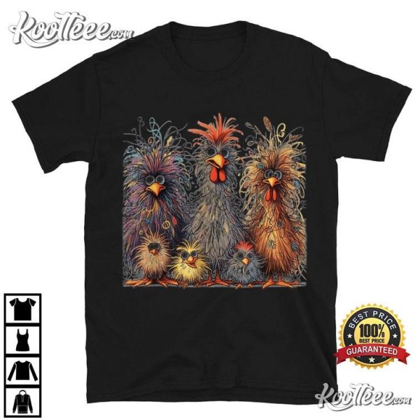 Colorful Funny Chicken Art T-Shirt