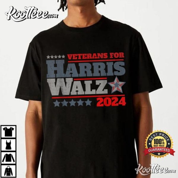 Veterans For Kamala Harris Tim Walz Harris Waltz 2024 T-Shirt