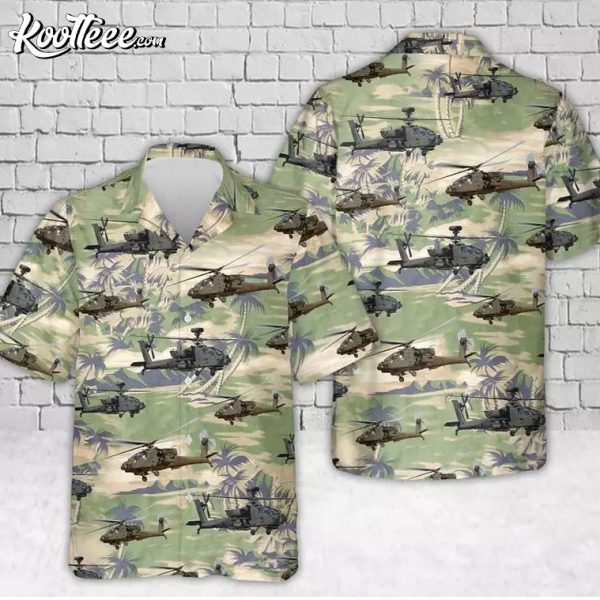 Us Army AH-64 Apache Helicopter Hawaiian Shirt