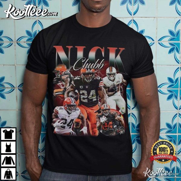 Nick Chubb Vintage 90s Graphic Style T-Shirt