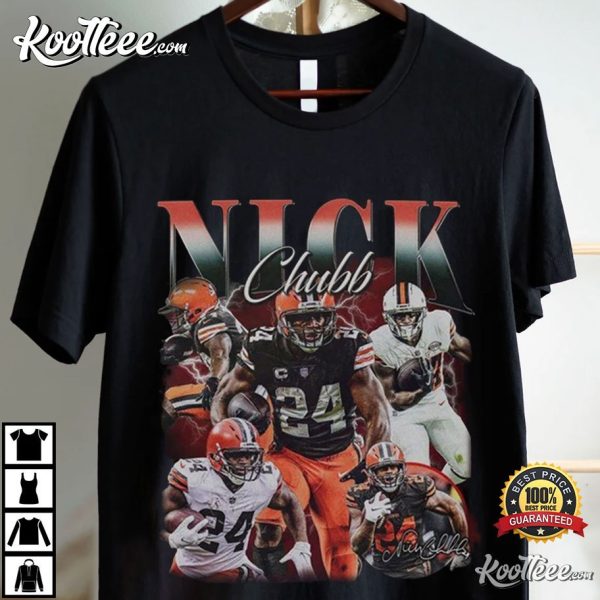 Nick Chubb Vintage 90s Graphic Style T-Shirt