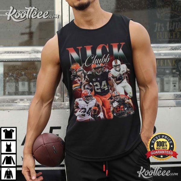 Nick Chubb Vintage 90s Graphic Style T-Shirt