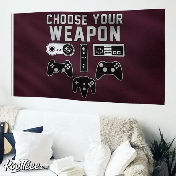 Gamer Choose Your Weapon Video Game Controller Flag