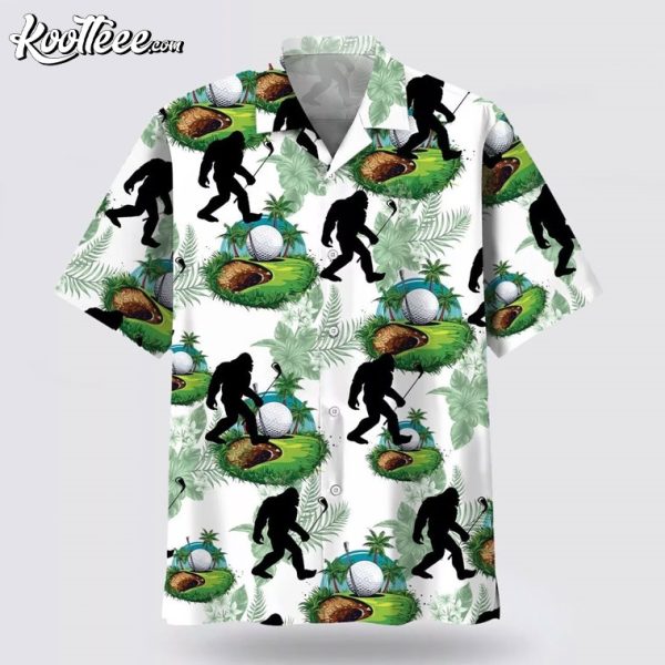 Funny Bigfoot Golf Balls Hawaiian Shirt