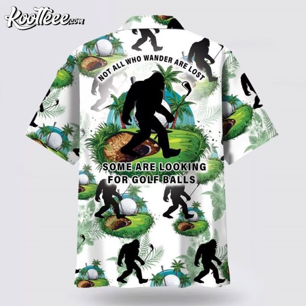 Funny Bigfoot Golf Balls Hawaiian Shirt