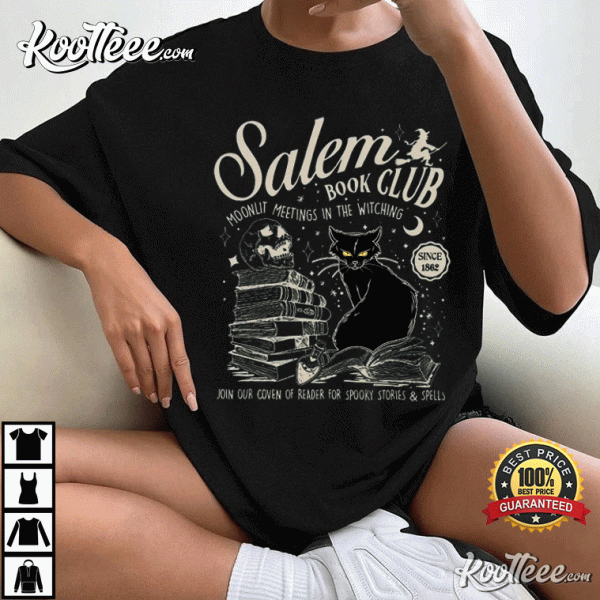 Salem Book Club Spooky Bookish Halloween T-Shirt