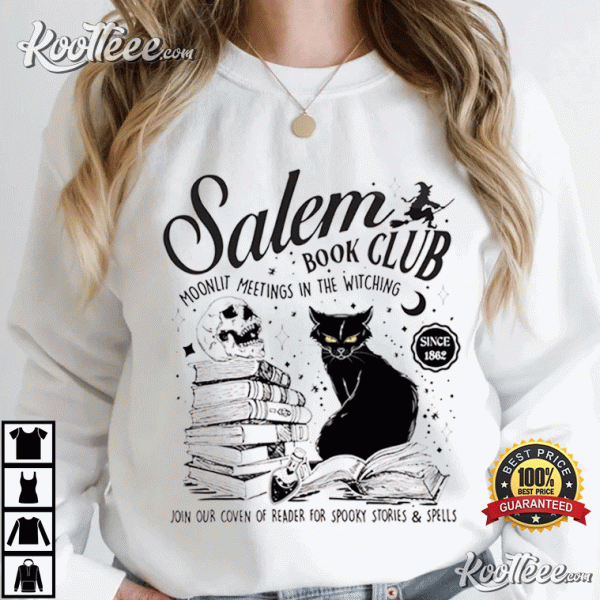 Salem Book Club Spooky Bookish Halloween T-Shirt