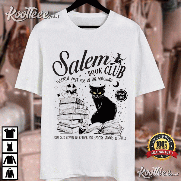 Salem Book Club Spooky Bookish Halloween T-Shirt