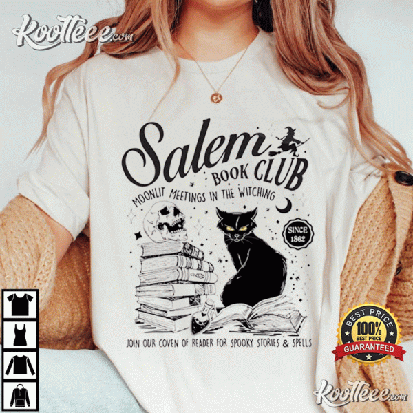 Salem Book Club Spooky Bookish Halloween T-Shirt