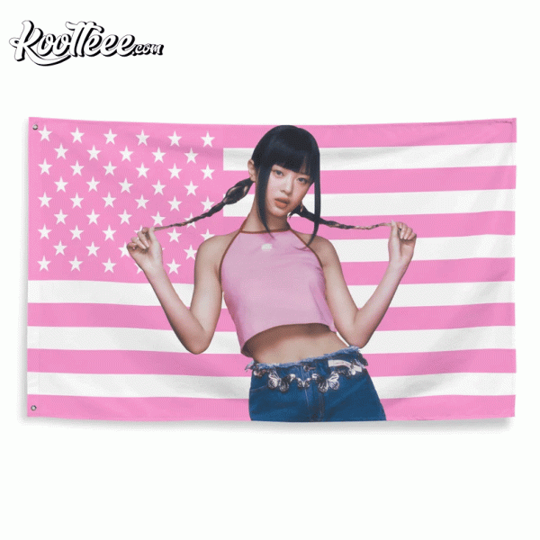 Hanni NewJeans Kpop Pink American Flag