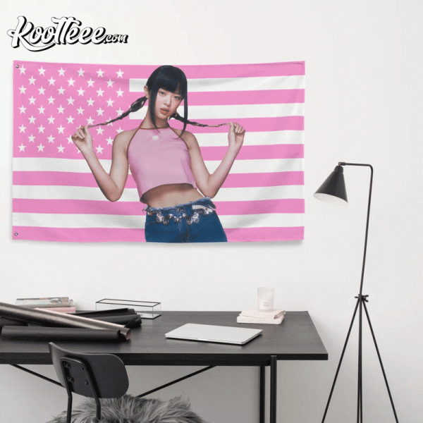 Hanni NewJeans Kpop Pink American Flag